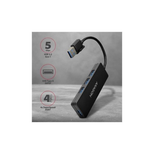 Концентратор AXAGON USB 3.1 to 4xUSB 3.0 black (HUE-G1A)