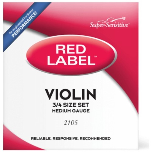 Струни для скрипки D'Addario Super Sensitive 2105 Red Label Violin String Set - 3/4 Size (2105 3/4)