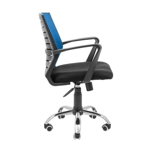 Офісне крісло Richman Флеш Ю Хром М-1 (Tilt) Сітка чорна + синя (ADD0003029)