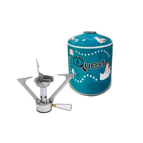 Пальник BRS Набір BRS-1 складний + балон різьбовий бутановий Quest, 450гр (BRS-1Q-G450)