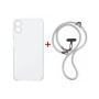 Чохол до мобільного телефона Dengos Cross-body Cover + Strap Samsung Galaxy A07 Clear+Grey (DG-KM-CCRB-13)