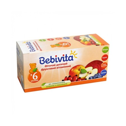 Дитячий чай Bebivita фруктовий вітамінний, 30 г (4820025490756)