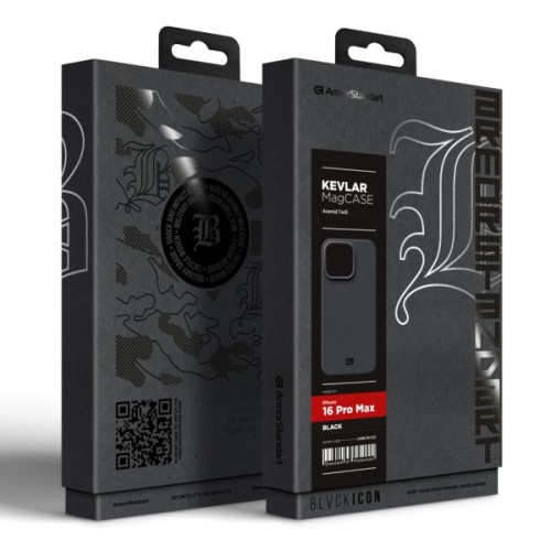 Чохол до мобільного телефона Armorstandart BlackIcon Aramid Twill MagCase Apple iPhone 16 Pro Max Black (ARM90152)