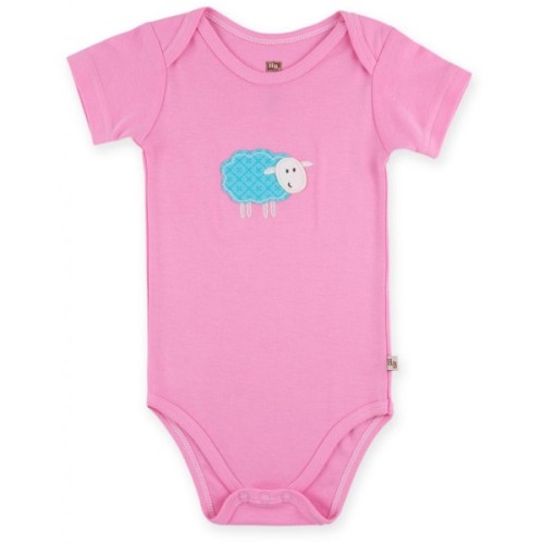 Боді дитяче Luvable Friends рожевий з бамбука з овечкою (68318.P.0-3)