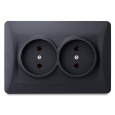 Розетка Videx BINERA 2ая черн (VF-BNSK2-BG)