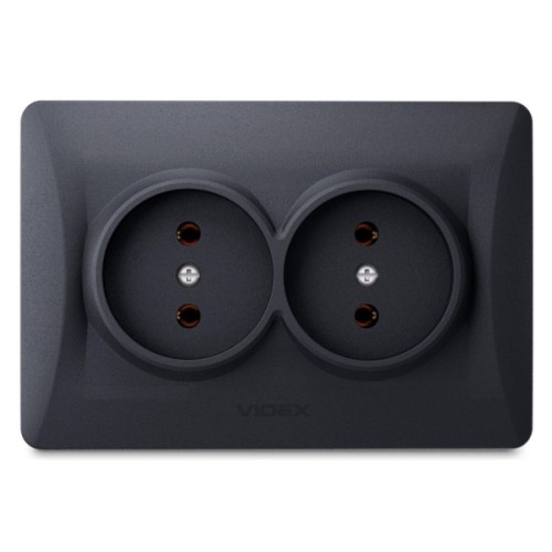 Розетка Videx BINERA 2ая черн (VF-BNSK2-BG)