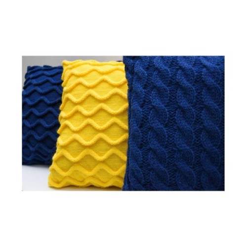 Подушка Прованс в'язана декоративна Хвилі синя 33х33 см (027422)