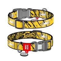 Нашийник для тварин WAUDOG Nylon з QR паспорто "Тінь Бетмена", світловідбивний XL (283-1081)