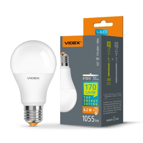 Лампочка Videx LED A60h 6.2W E27 4100K (VL-A60h-62274)