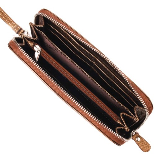 Гаманець Canpellini З натуральної шкіри флотар Коричневий (21614)