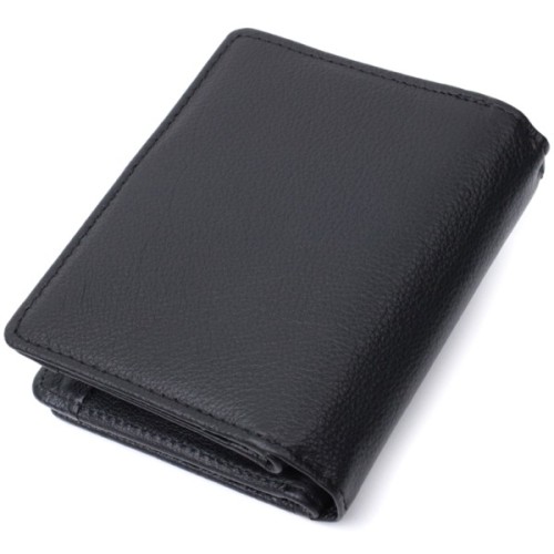 Гаманець ST Leather З монетницею та блоком для пропусків з натуральної шкіри Чорний (22713)