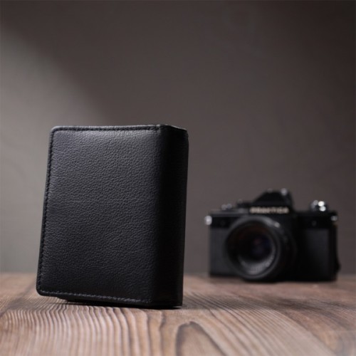 Гаманець ST Leather З монетницею та блоком для пропусків з натуральної шкіри Чорний (22713)