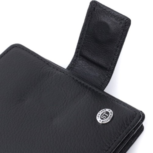 Гаманець ST Leather З монетницею та блоком для пропусків з натуральної шкіри Чорний (22713)