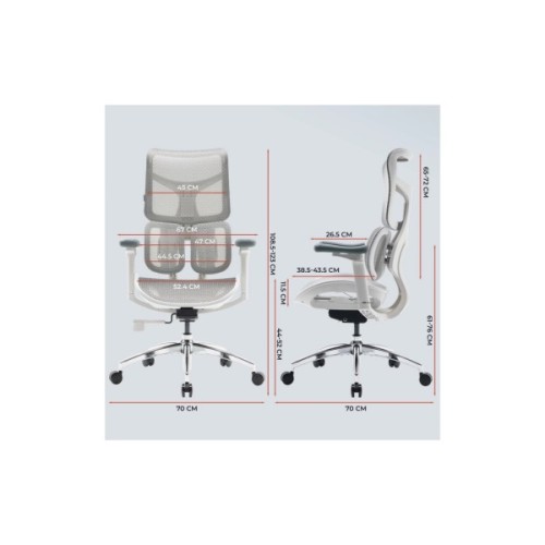 Офісне крісло Sihoo DORO S100 Mesh White (S100-M302)