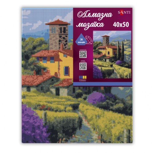 Картина по номерам Santi алмазна мозаїка Тоскана 40х50 см на підрамнику (956043)