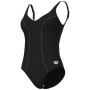 Купальник Arena Clip Back Swimsuit Solid B 010651-510 чорний, білий 44 (3468337746362)