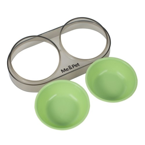 Посуд для котів Me&Pet Миска подвійна зелена (NMP28-2)