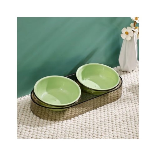 Посуд для котів Me&Pet Миска подвійна зелена (NMP28-2)