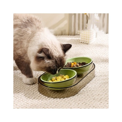 Посуд для котів Me&Pet Миска подвійна зелена (NMP28-2)