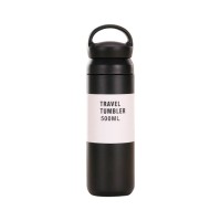 Термос Merlion Travel Tumbler 350 мл, подвійна кришка з ручкою, чорний (SUS304-350Black)