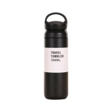 Термос Merlion Travel Tumbler 350 мл, подвійна кришка з ручкою, чорний (SUS304-350Black)