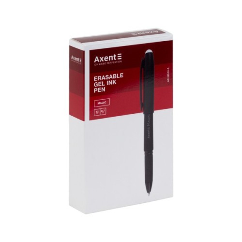 Ручка гелева Axent "пиши-стирай" Magic, чорна (AG1123-01-A)