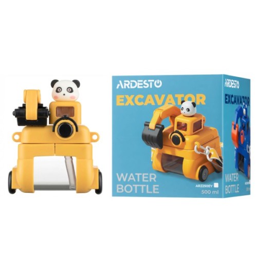 Пляшка для води Ardesto Excavator 500мл, пластик, жовтий (AR2250EY)