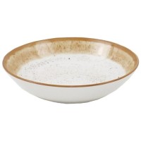 Тарілка Ardesto Siena, 790мл, 20см, порцеляна, біло-жовтий (AR2920SBG)