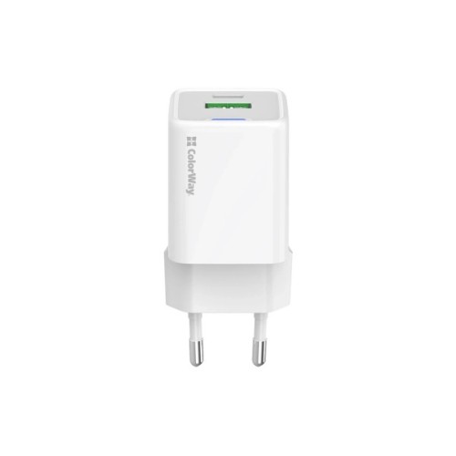 Зарядний пристрій ColorWay USB-C PD20W + 1xUSB QC4.0 white (CW-CHS062PD-WT)