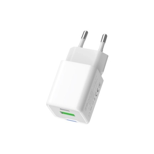 Зарядний пристрій ColorWay USB-C PD20W + 1xUSB QC4.0 white (CW-CHS062PD-WT)