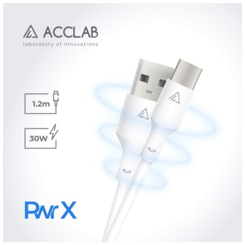 Дата кабель USB 2.0 AM to USB-C 1.2m 30W ACCLAB (1283126559532)