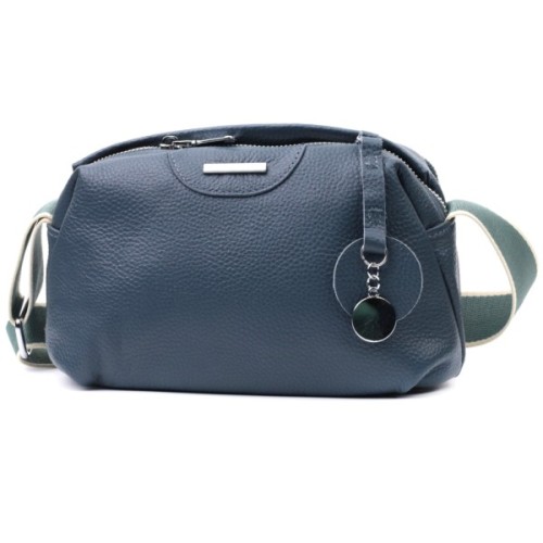 Сумка Vintage З двома відділеннями з натуральної шкіри Синя (22595)