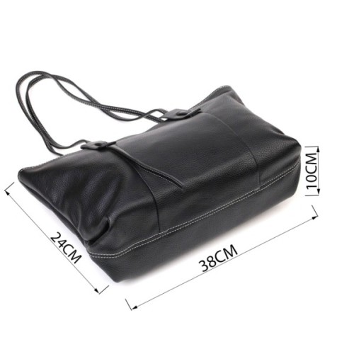 Сумка Vintage З натуральної шкіри Чорна (22082)