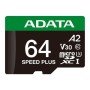 Карта пам'яті ADATA 64GB microSD class 10 UHS-I U3 V30 A2 Speed Plus (UD64GUI3V30A2SP-RA1)