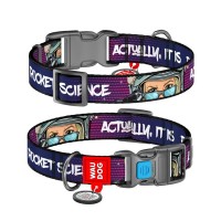 Нашийник для тварин WAUDOG Nylon з QR-паспортом "Космос. Ракетобудування" пластиковий фастекс L (4503-0124)