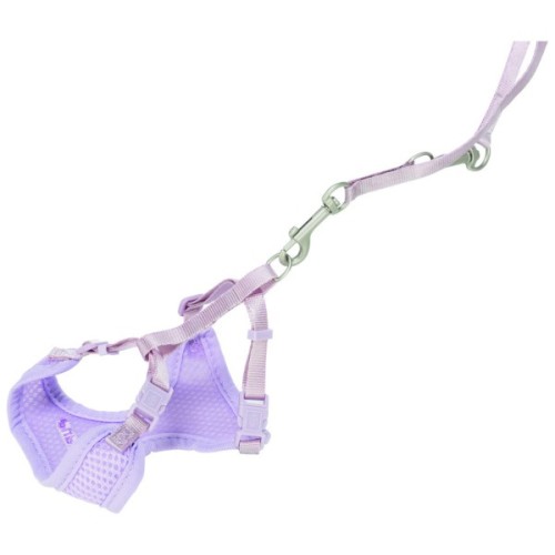 Шлея для собак Trixie з повідцем для цуценят S–M 26–34 см 10 мм світло-бузкова (4011905155647)