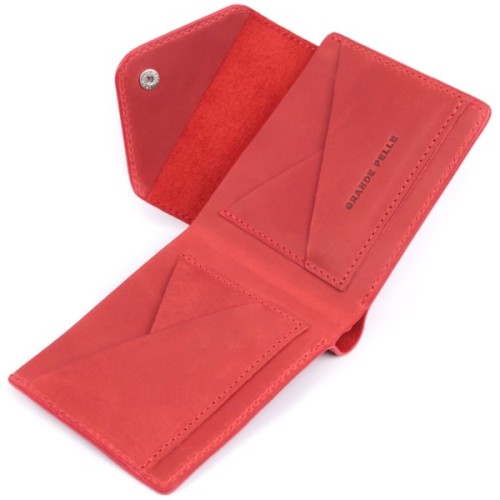 Гаманець Grande Pelle З матової натуральної шкіри Червоний (16804)