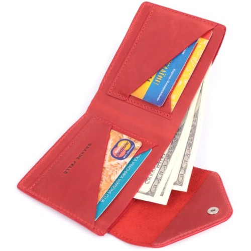 Гаманець Grande Pelle З матової натуральної шкіри Червоний (16804)