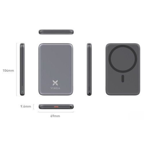 Батарея універсальна Vinga 5000 mAh 20W/15W Wireless (VPBB520WL)