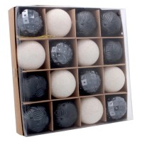 Ялинкова іграшка Chomik пластикові кульки компл. 16 шт, 6см, чорні (5900779853140_2)