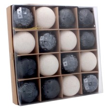 Ялинкова іграшка Chomik пластикові кульки компл. 16 шт, 6см, чорні (5900779853140_2)