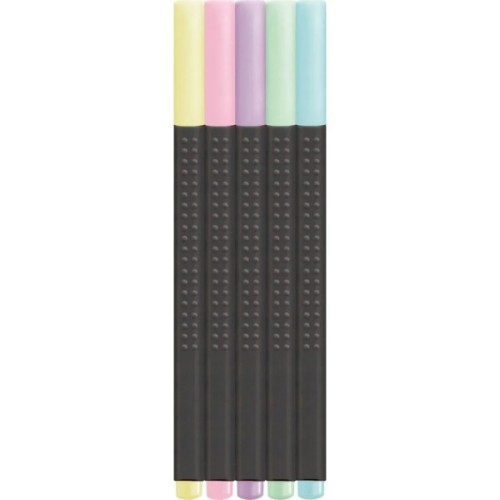 Лайнер Faber-Castell набір ручок капілярних Grip Finepen neon тригранна 0,4 мм, 5 кольорів (32145)