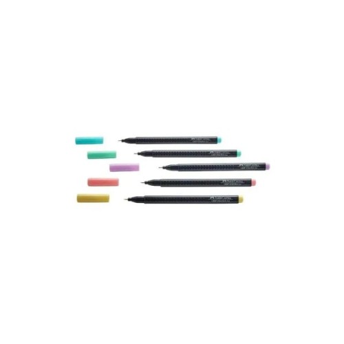 Лайнер Faber-Castell набір ручок капілярних Grip Finepen neon тригранна 0,4 мм, 5 кольорів (32145)