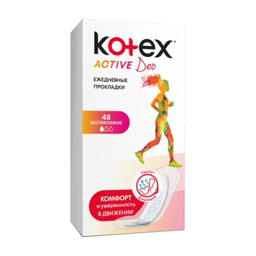 Щоденні прокладки Kotex Active Deo Extra Thin 48 шт. (5029053547886)