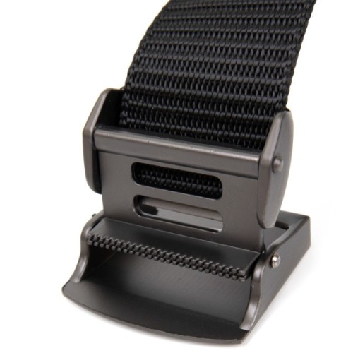 Ремінь Vintage Текстильний з сріблястою пряжкою Чорний (20541)