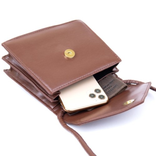 Сумка Vintage Горизонтальна кутоподібна зі шкірозамінника Коричнева (sale_14933)