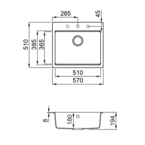 Мийка кухонна Elleci TIME 105 on top cemento 48