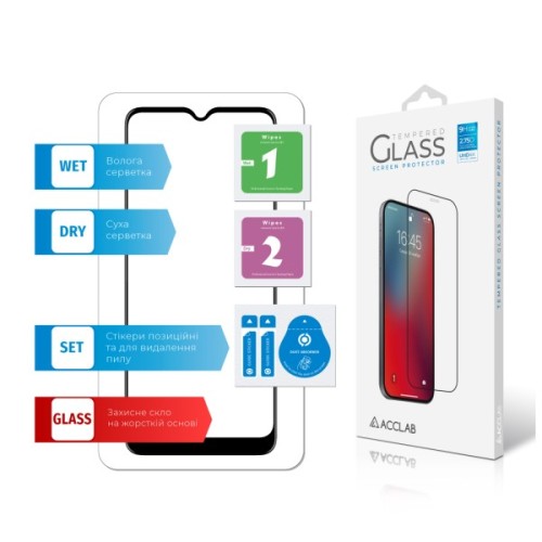 Скло захисне ACCLAB Full Glue Samsung A02s Black (1283126509612)