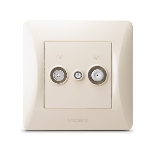 ТВ розетка Videx BINERA TV + SAT кінцева кремова (VF-BNSK2TVSATE-CR)
