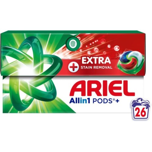 Капсули для прання Ariel Pods+ All-in-1 Extra Stain Removal Екстрасила виведення плям 26 шт. (8700216765305)